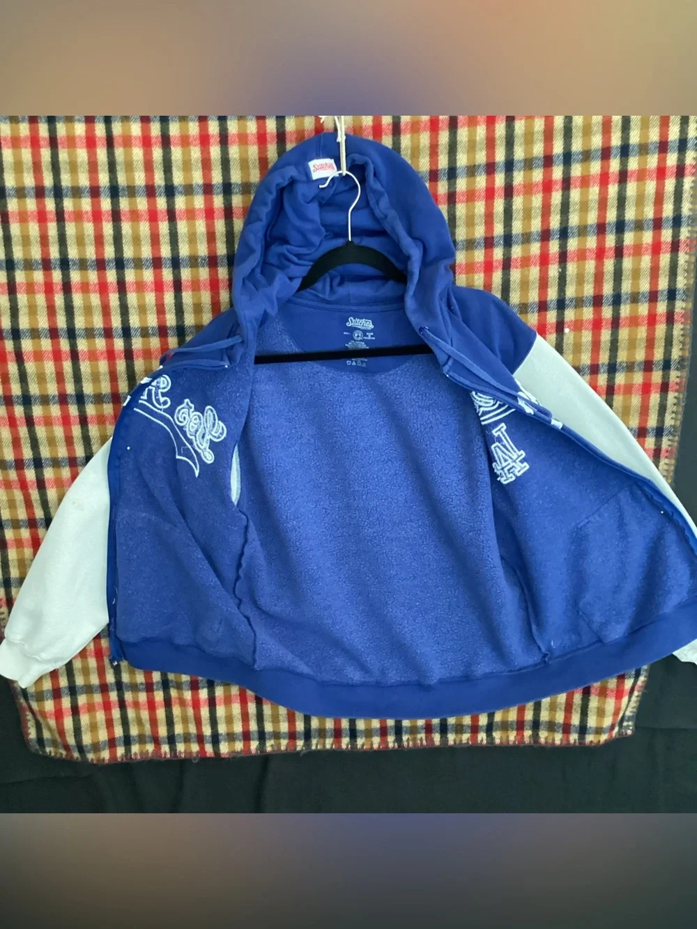 Stitches x Los Angeles dodgers zip up hoodie sweatshirt